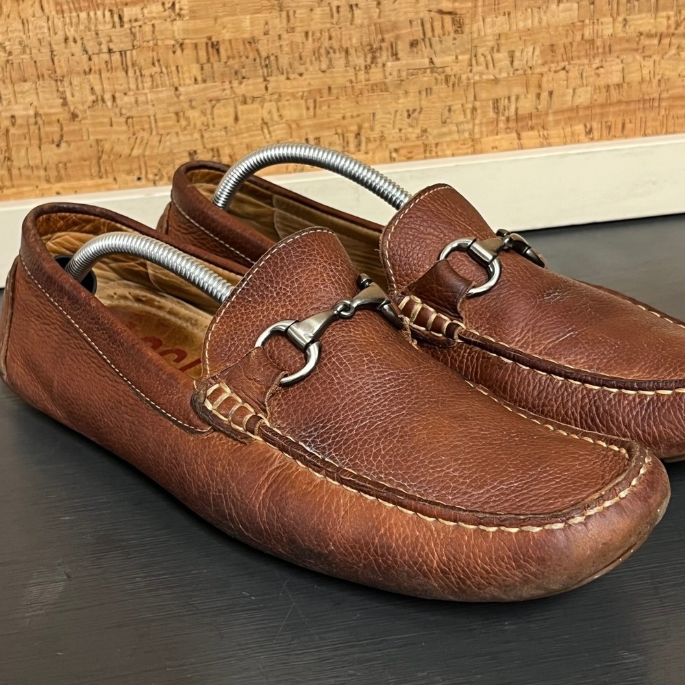 1901‎ Mens Brown Leather Horsebit Loafer Driving Moccasin Shoes Size 11M